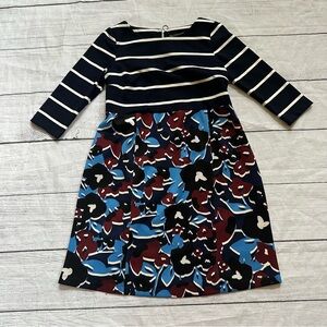 Taylor A Pea in the Pod step stripe floral burgundy blue size small dress